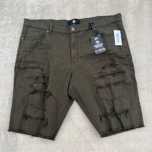 NWT Jordan Craig Men's Distressed Olive Jean Shorts